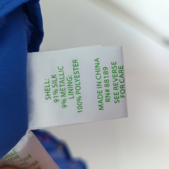 Lilly Pulitzer Florin Silk top in Morroccan Clip Dot Metallic XS - Picture 4 of 7